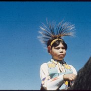 Cover image of Unidentified boy in regalia on horse